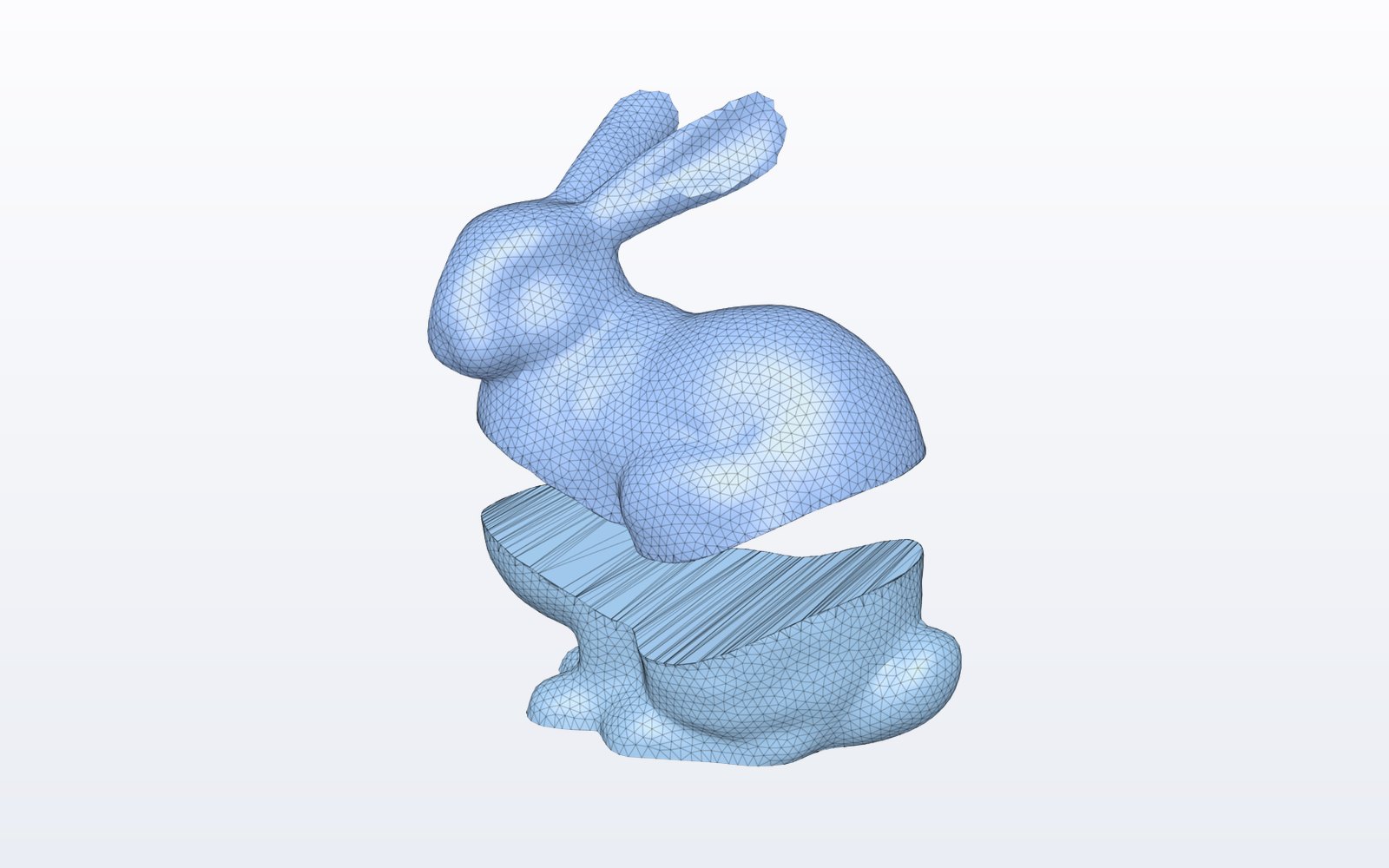 Mesh split into coloured pieces with Mesh++ Split Mesh in Autodesk Fusion